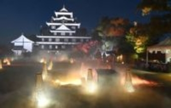 「幻想庭園」「烏城灯源郷」 24日限り　優美な光 名所を彩る