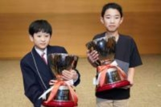 永代さん(東京)鄭さん(大阪)優勝　くらしき吉備真備杯こども棋聖戦