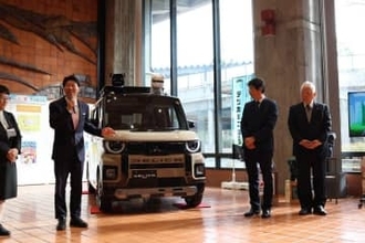 岡山県庁に三菱自新型軽　水島で生産、部品メーカーも紹介