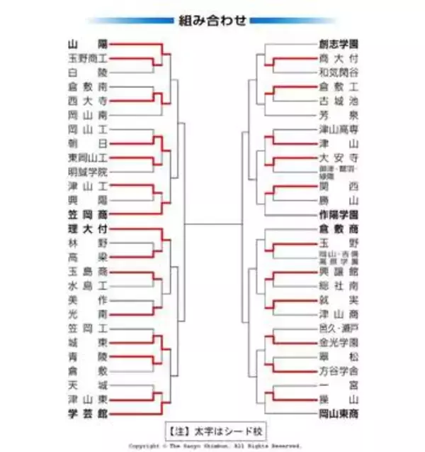 高校野球 岡山大会 第5日（15日）の勝敗　2回戦7試合