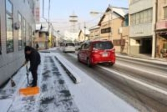今朝も厳しい寒さに　岡山県内 北部では積雪