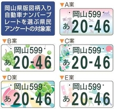 最も魅力的なのは？　岡山県版図柄ナンバーで県民アンケート