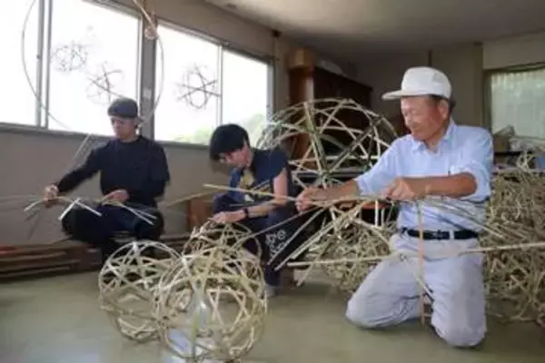 烏城灯源郷 竹オブジェ登場　倉敷・まび竹工房 和の空間演出