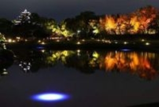 「幻想庭園」「烏城灯源郷」24日開幕　名園と天守 柔らかな光に