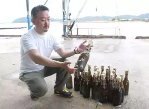 シャンパンを海中熟成　ソムリエ飯野さんが邑久町漁協と協力