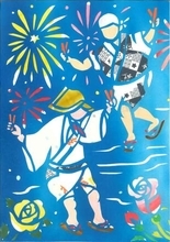 8月の福山夏まつり 切り絵でPR　ポスター図案に木村さん作品採用