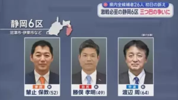 衆議院選挙告示　静岡県内8つの小選挙区に26人が立候補　選候補者の第一声は…【後編】