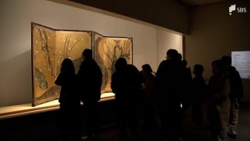 尾形光琳の「紅白梅図屏風」など国宝3作品を公開＝静岡・熱海市MOA美術館