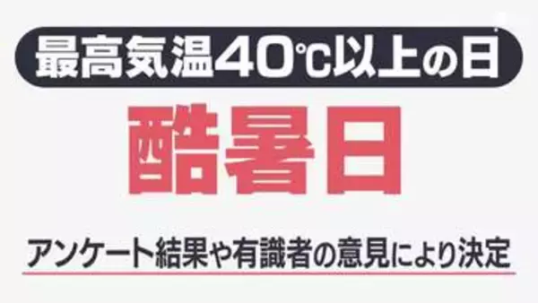 最高気温40℃以上は「酷暑日」に決定！ 名称決定の背景とは？【気象予報士解説】