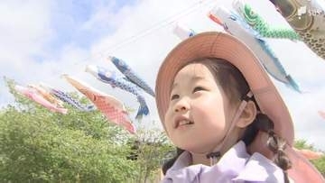 春風にそよぐ223匹のこいのぼり 富士山の語呂にあわせて登場＝静岡