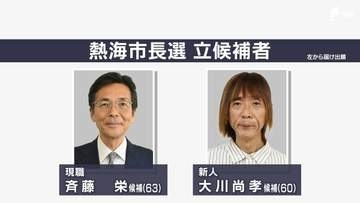 任期満了に伴う熱海市長選挙の投票始まる 午前11時現在の投票率は22.70%（期日前含む） 前回選を2.1ポイント下回る 大雨で投票終了時間の繰り上げの可能性も＝静岡・熱海市