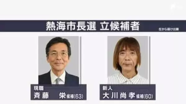 任期満了に伴う熱海市長選挙の投票始まる 午前11時現在の投票率は22.70%（期日前含む） 前回選を2.1ポイント下回る 大雨で投票終了時間の繰り上げの可能性も＝静岡・熱海市