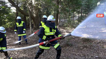 各地で林野火災相次ぐ 消防が消火訓練…新たな災害情報共有システムも導入＝静岡・湖西市