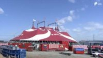 高さ20メートルで2000人収容 自慢のドーム型テントお目見え…3月7日開幕「木下大サーカス」＝静岡・磐田市