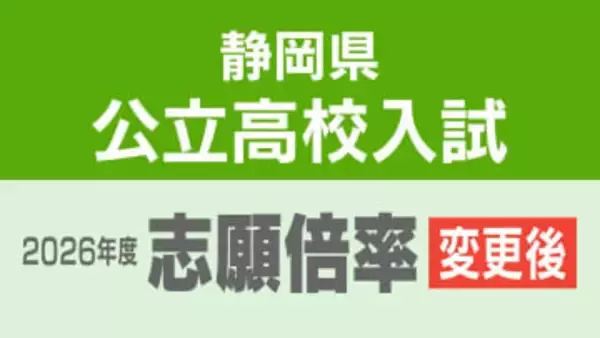 【全校掲載】静岡県公立高校入試2026「変更後」志願倍率は磐田南理数1.88倍、静岡1.31倍、藤枝東1.20倍、掛川西普通1.13倍、浜松北普通1.28倍【令和8年度出願状況】