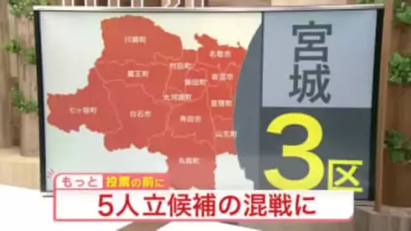 【衆院選】県南４市９町が選挙区「宮城３区」一騎打ちだった前回から一転 ５人が立候補する混戦に