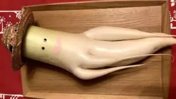 ４本足が生え、裏には謎の“おまけ”つき…畑で見つかった不思議すぎる大根に帽子と顔をつけてみたら“物語”が始まった【宮城発】