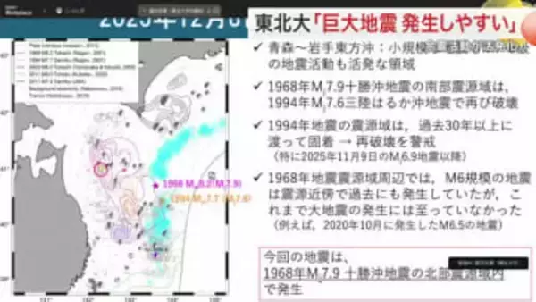 青森沖地震震源は「三陸はるか沖」と重複　Ｍ７級再発の恐れ指摘　東北大研究所が緊急分析公表〈仙台〉