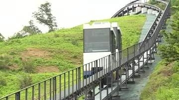 大島のシンボル 亀山モノレールが報道陣に公開　震災復興の集大成となる観光の切り札が１９日開業　宮城
