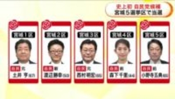 衆院選宮城1～5区すべてで自民党が当選　小選挙区制導入後初　比例では和田政宗氏が復活当選