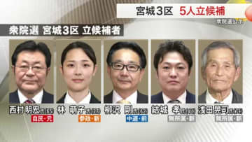 【衆院選】宮城３区で５人が第一声　２０代や７０代の新人らも立候補し混戦