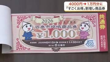物価高に嬉しい「１５割増し地域商品券」が石巻市で販売開始　４千円で１万円分の買い物可能に〈宮城〉
