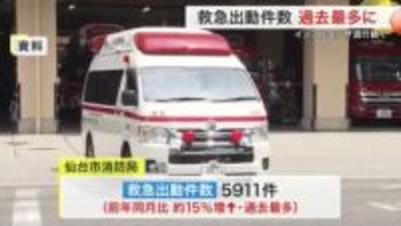 仙台市の１１月救急出動が過去最多５９１１件　インフルエンザ搬送増加も患者数は１１週ぶり減少