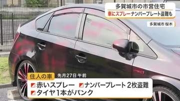 多賀城市の市営住宅駐車場で車に赤いスプレーやナンバー盗難の被害相次ぐ　同じ車が計５回も〈宮城〉
