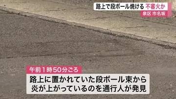 路上で段ボールの束から炎　消防が消火活動　不審火とみて警察が捜査〈仙台市泉区〉