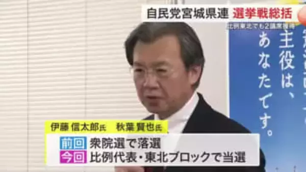 衆院選「５戦全勝」自民党宮城県連が総括　比例当選の伊藤・秋葉氏も決意新たに