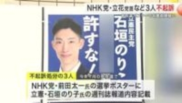 ＮＨＫ党立花党首ら３人を不起訴処分　選挙ポスター巡る名誉毀損疑い　仙台地検「証拠不十分」〈仙台〉
