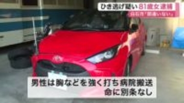 横断中の男性をはね、そのまま逃走　白石市でひき逃げ疑い　８１歳の女逮捕　男性は命に別状なし〈宮城〉