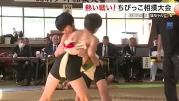 気迫のぶつかり合い！ちびっこ相撲大会に４２人出場　取り組み後は塩ちゃんこで笑顔〈宮城〉