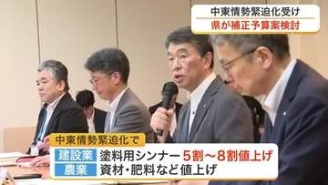 塗料用シンナーが５割から８割値上がりも　中東情勢緊迫化を受け宮城県が対策会議を開催　６月補正予算へ