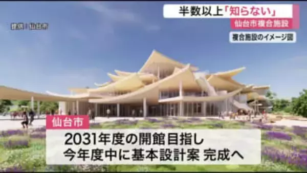 仙台市の音楽ホールなど複合施設　市民の半数以上が「知らない」と回答　３０００人を対象に意識調査