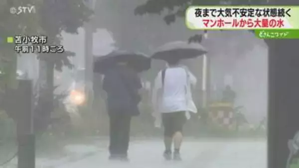 マンホールから大量の水が…　日高などで100ミリ超える雨　特急含む列車51本が運休　北海道