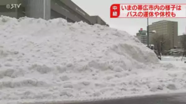 【中継】道路脇に大きな雪山「見たことない」積雪61センチ…12月としては過去3番目　帯広市