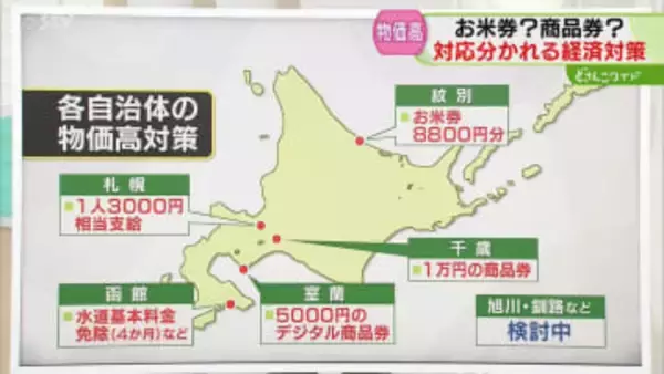 【解説】対応わかれる　重点支援地方交付金の活用　商品券配布や水道代で還元する自治体も　北海道