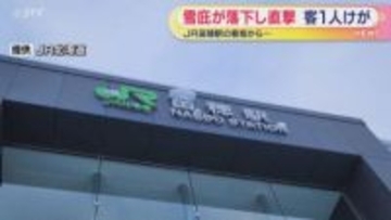 駅名看板から雪庇が落下…通行客に直撃 首の打撲のけが JR苗穂駅