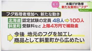 【解説】フグの処理者増加へ　地元で加工して新たな商品に　“認定試験”の補助も…　北海道