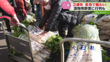 漬物用のダイコンや札幌大球　次々売れて直売所にぎわう　天候に恵まれた３連休最終日…進む冬支度