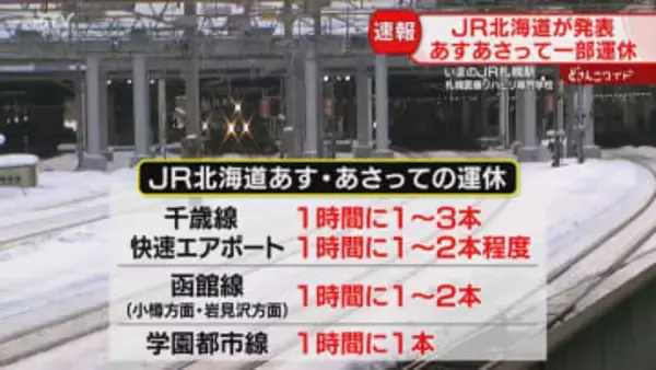 今夜から暴風ともなった大雪　ＪＲが一部列車の運休決定　快速エアポートなど間引き運転　札幌圏