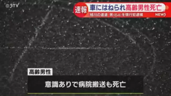 旭川市豊岡の道道　道路横断中の高齢男性が乗用車にはねられ死亡　運転手の男(64)を現行犯逮捕