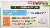 「【解説】エアコンの試運転　まずは設定温度を最低に…水漏れや変なにおいの確認を　暑さしのぐ家電」の画像1