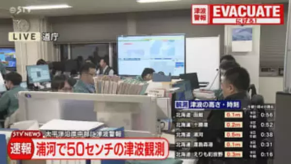 【地震・津波】後発地震注意情報が発表へ　太平洋沿岸を中心とした６３市町村　道庁ではテレビ会議も