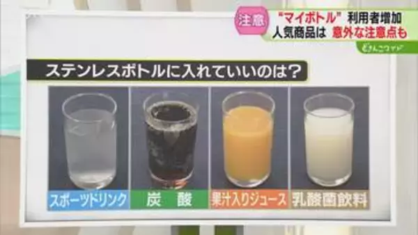 【解説】マイボトルの注意点　入れてはいけない飲み物は？塩分や酸性の飲み物で“腐食”する可能性も