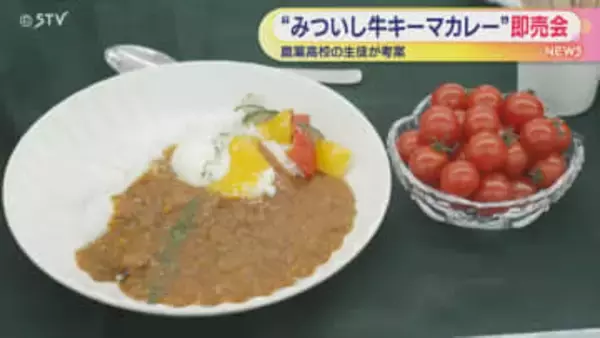 「程よい辛さ」静内農業高校の生徒考案のキーマカレー 「みついし牛」や規格外ミニトマトを使用