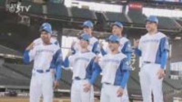 ドラフト指名の選手ら登場！Fユニフォーム姿で意気込み「いずれ背番号１を…」新庄監督も期待