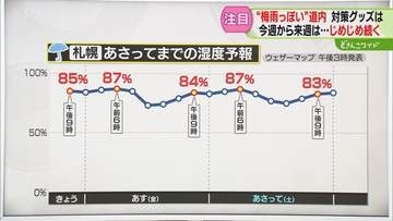 【解説】全道で寝苦しい夜に　湿度70％以上の日が続く　気温も高く…7月11日までの湿度予報　札幌