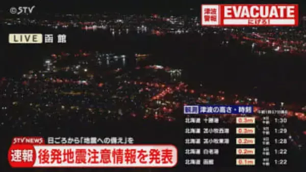 【けが人情報】凍結路面で73歳女性転倒…左うで骨折で病院搬送　北海道・三陸沖後発地震注意情報発表